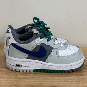 Baby Nike Air Force 1 LV8 1 Light Silver Deep Royal Blue size 5 FJ8788-001